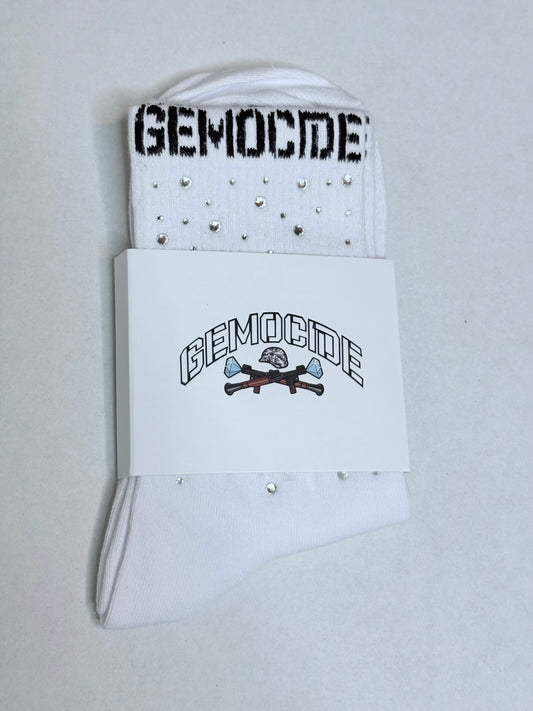 Rhinestone Gemocide Socks (White)
