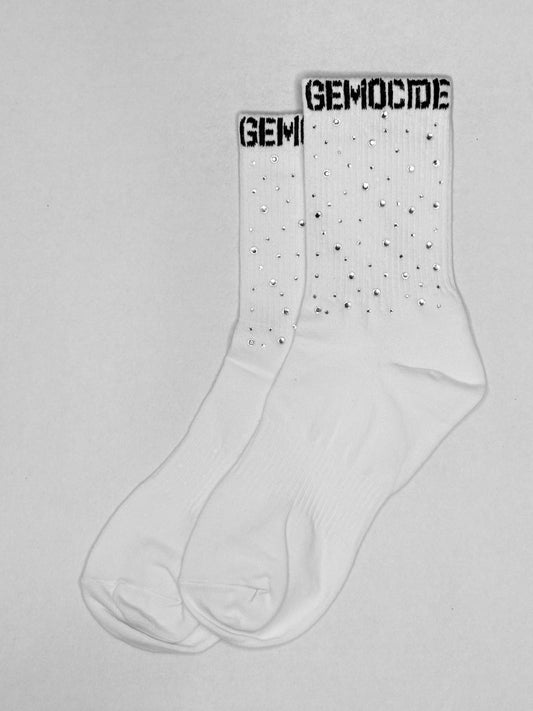 Rhinestone Gemocide Socks (White)